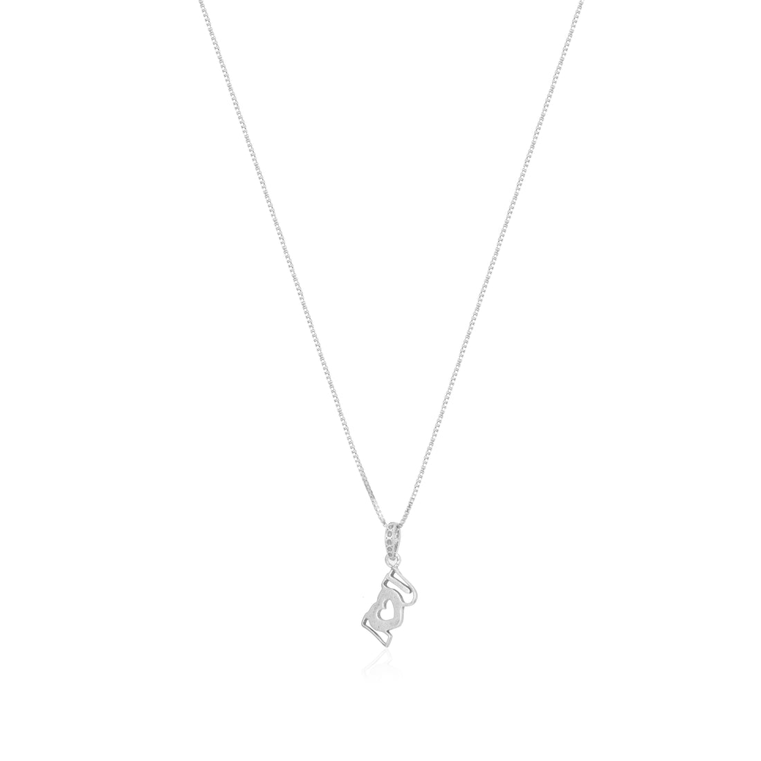 I ♥ You Rhodium Plated Love Chain Pendants