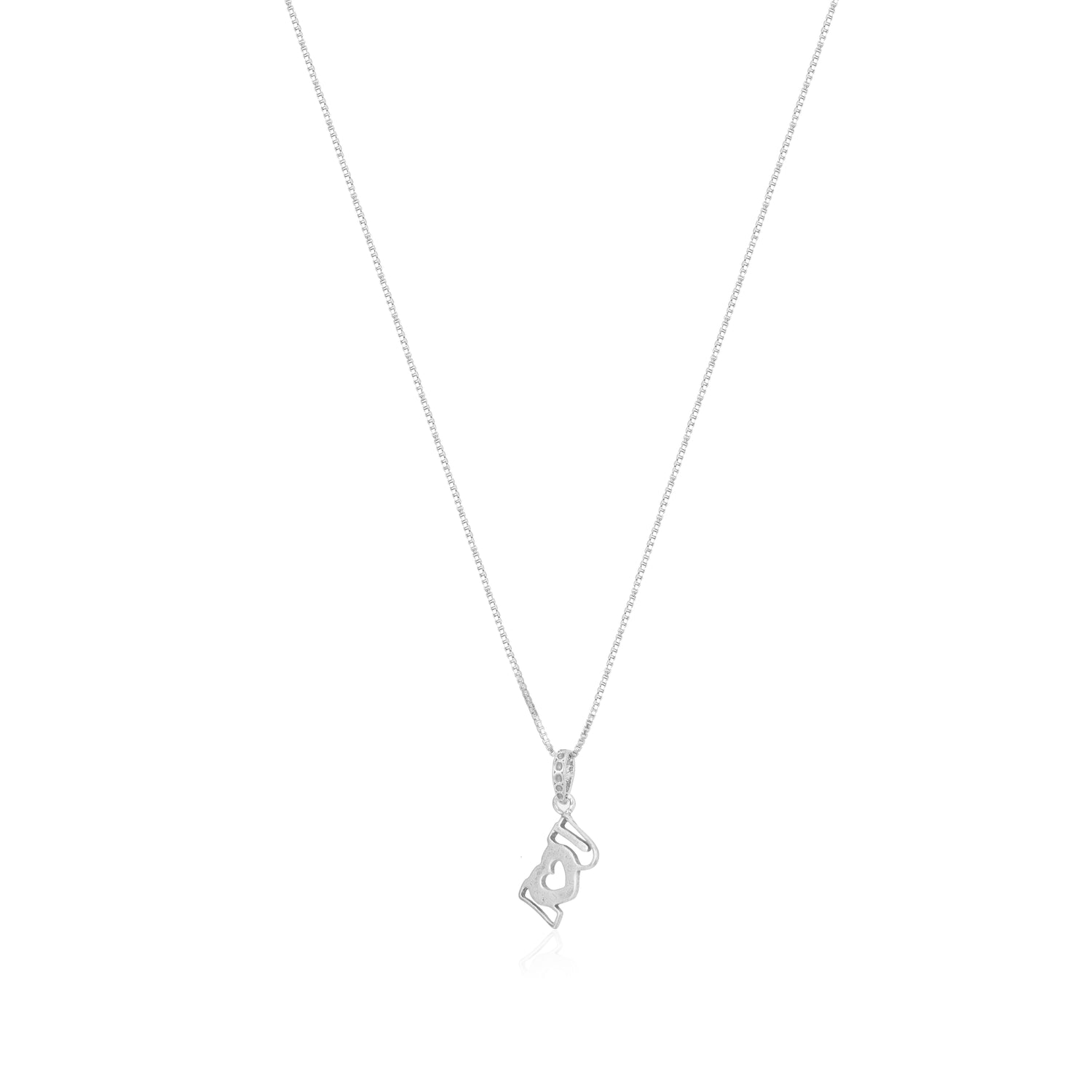 I ♥ You Rhodium Plated Love Chain Pendants