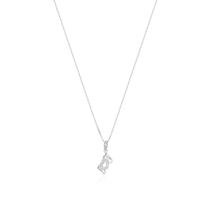 I ♥ You Rhodium Plated Love Chain Pendants