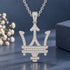 Iced Trident Emblem Sterling Silver Pendant