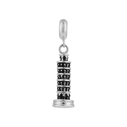 Iconic Leaning Tower Charm 925 Sterling Silver Pendant for women