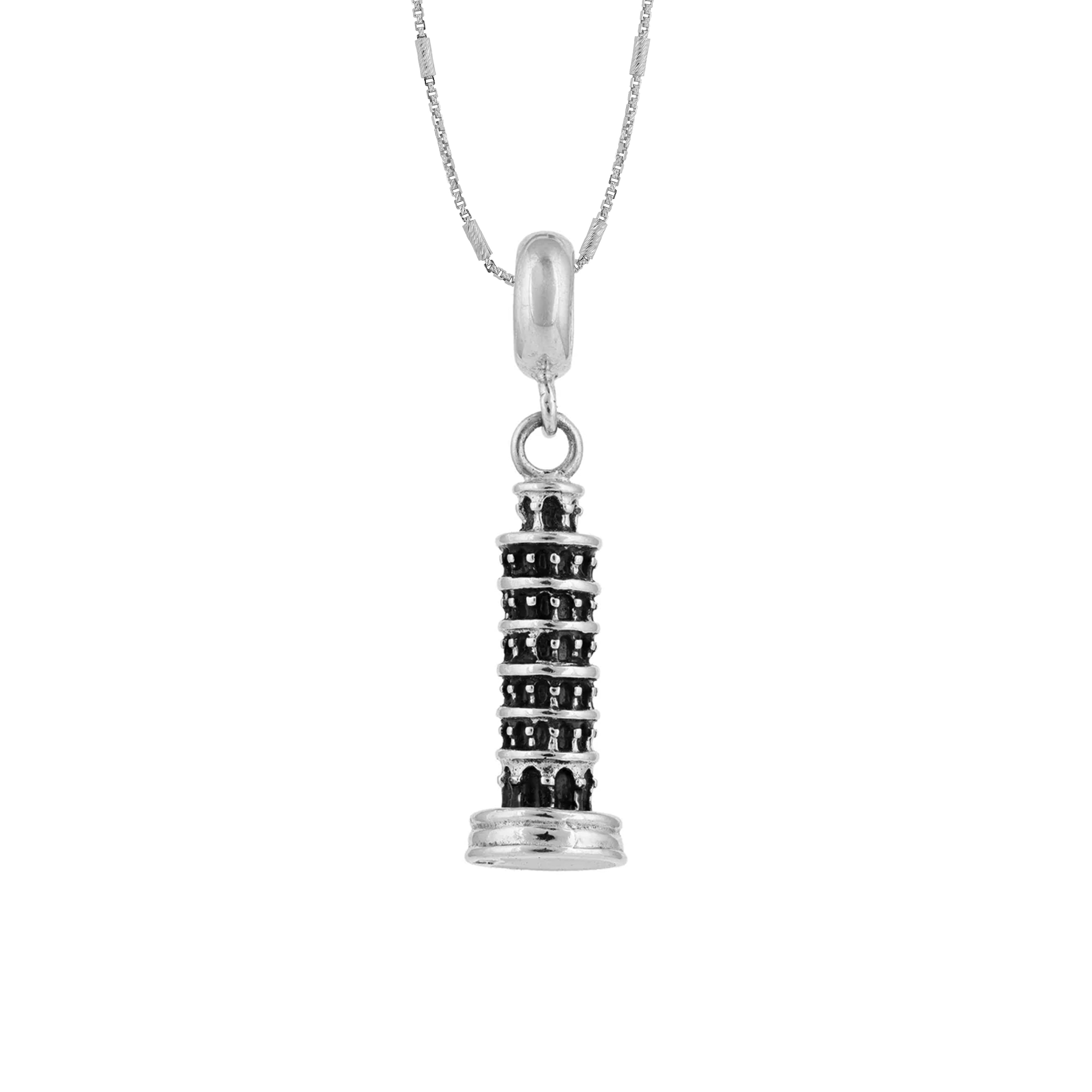 Iconic Tower 925 Sterling Silver Pendant