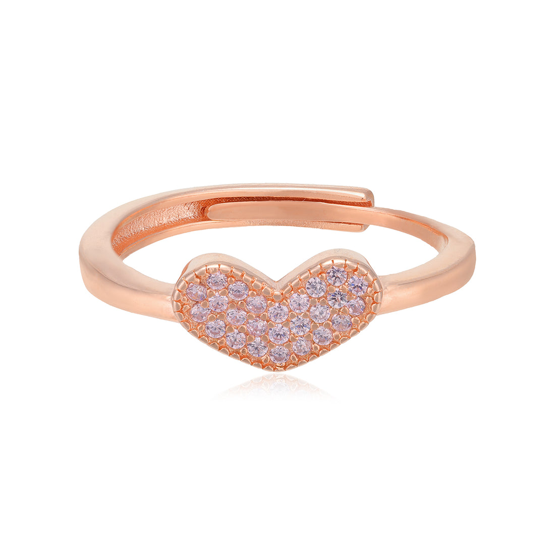 Impressive Bold Heart Rose Gold Plated Statement Rings