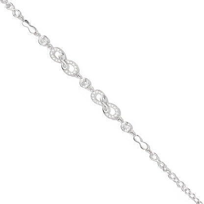 Silver chain bracelet on a white background