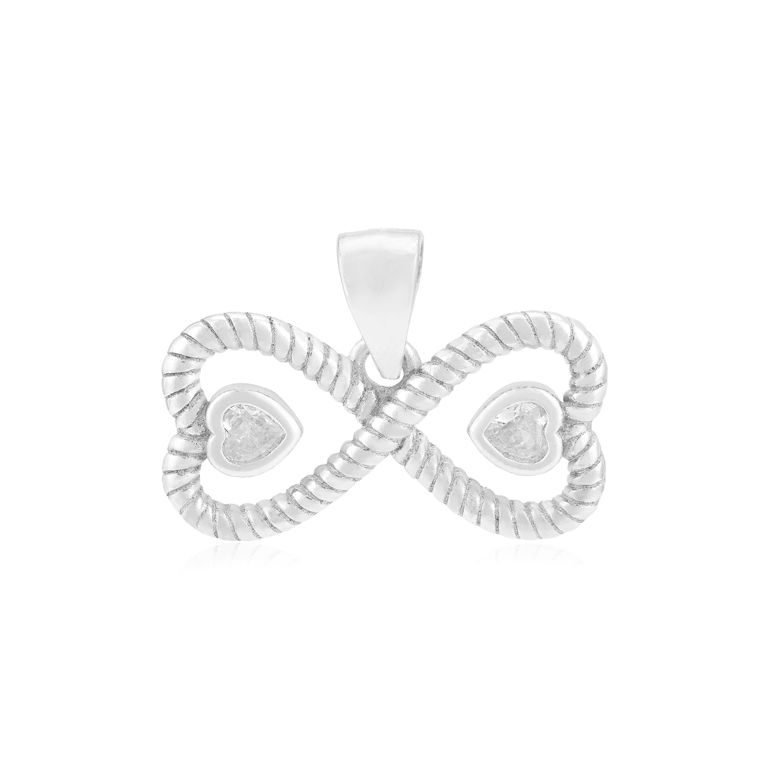 Infinity Hearts Rhodium Plated 925 Pendants