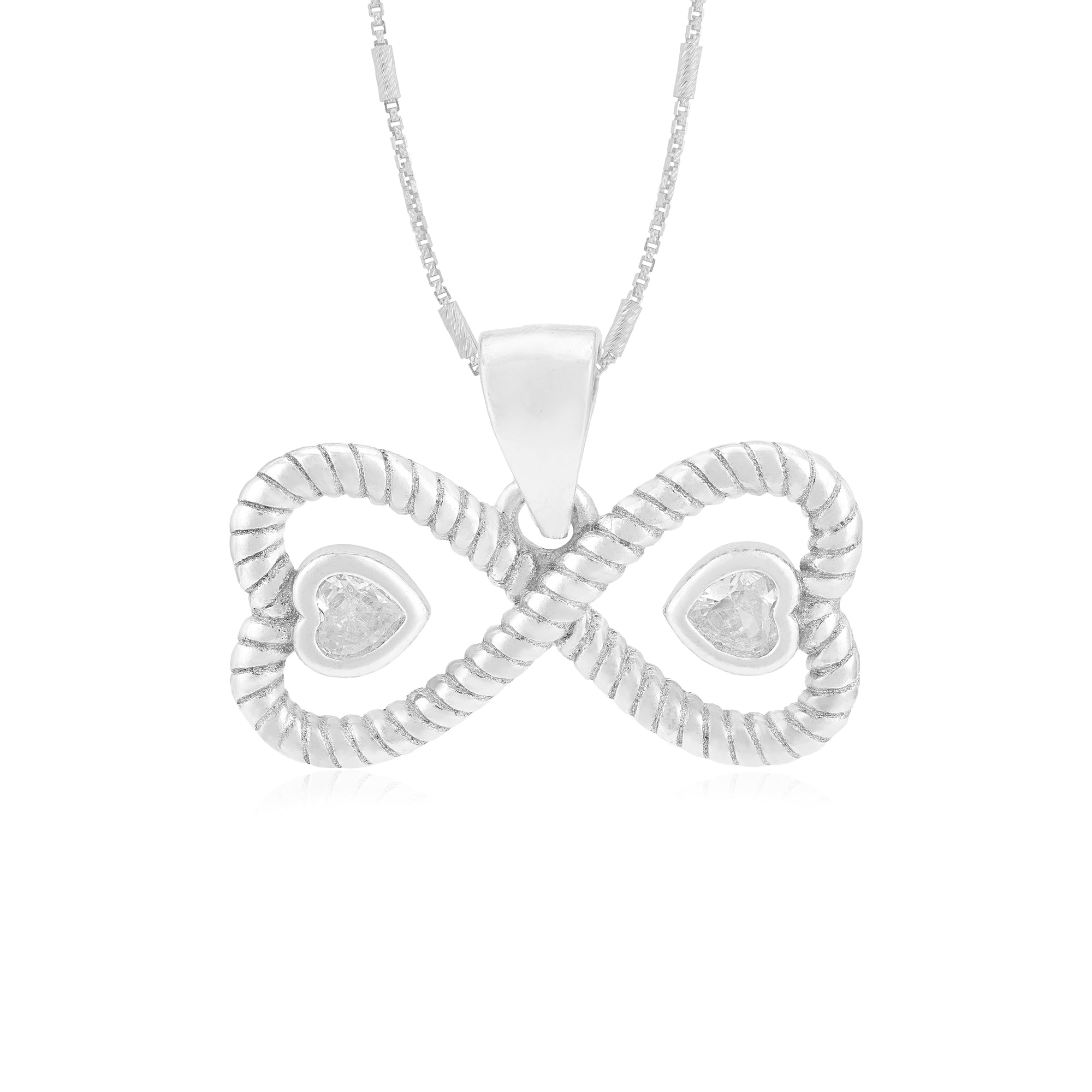 Infinity Hearts Rhodium Plated 925 Pendants