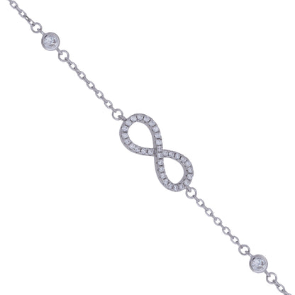 Infinity Loop Silver Bracelet 925 sterling silver