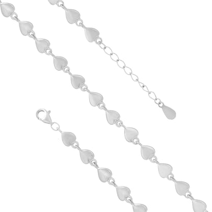 Infinity Love Hearts Rhodium Linked Heart Bracelets