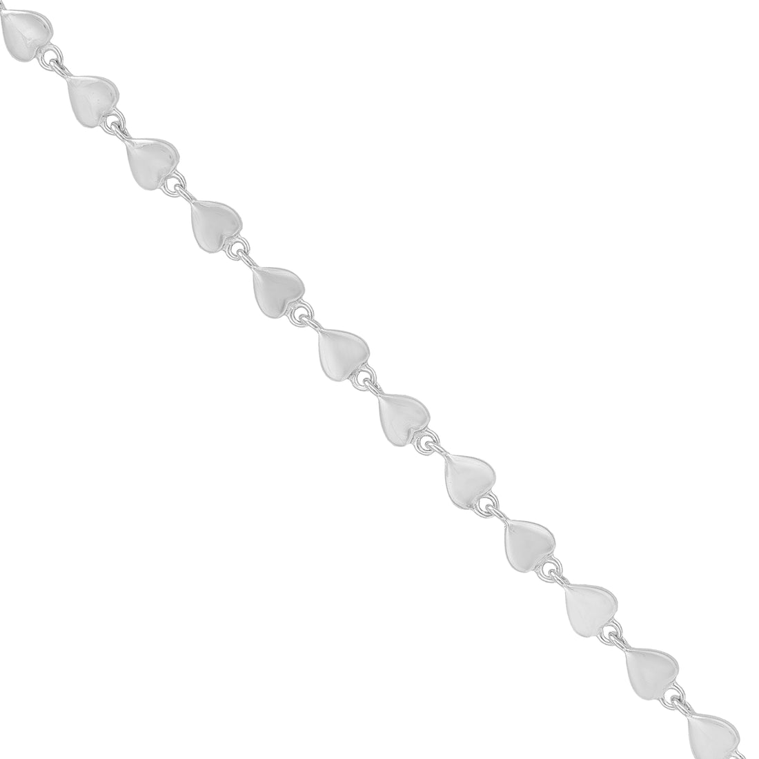 Infinity Love Hearts Rhodium Plated Linked Heart Bracelets