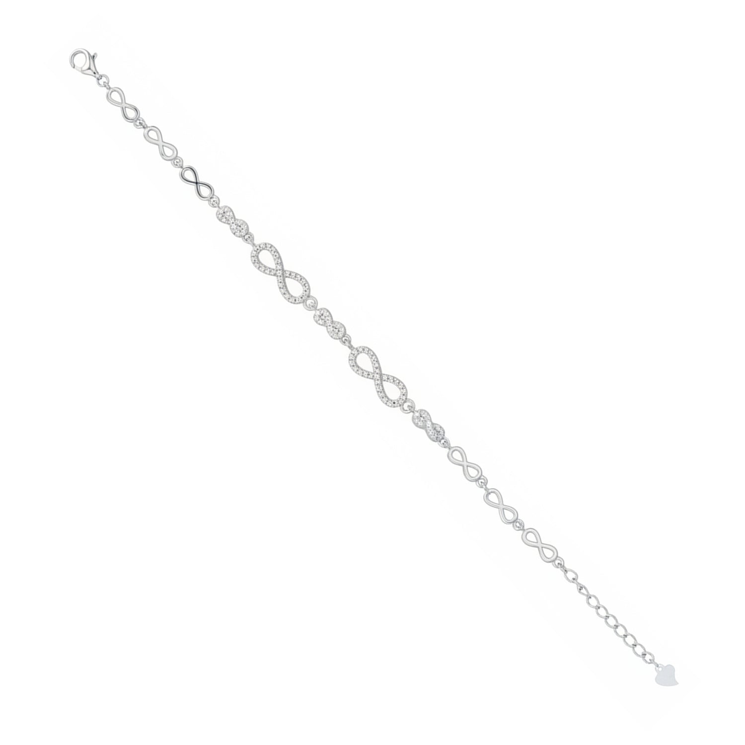 Silver chain bracelet on a white background