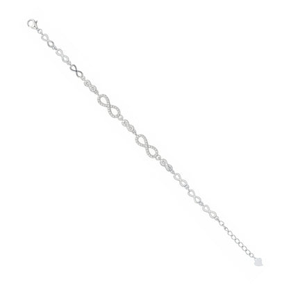 Silver chain bracelet on a white background