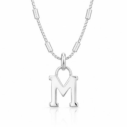 Initial M 925 Sterling Silver Charm Pendant