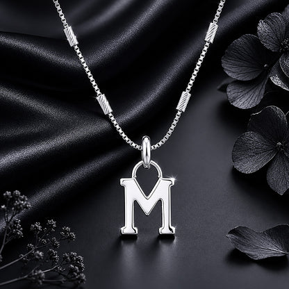 Initial M 925 Sterling Silver Charm Pendant