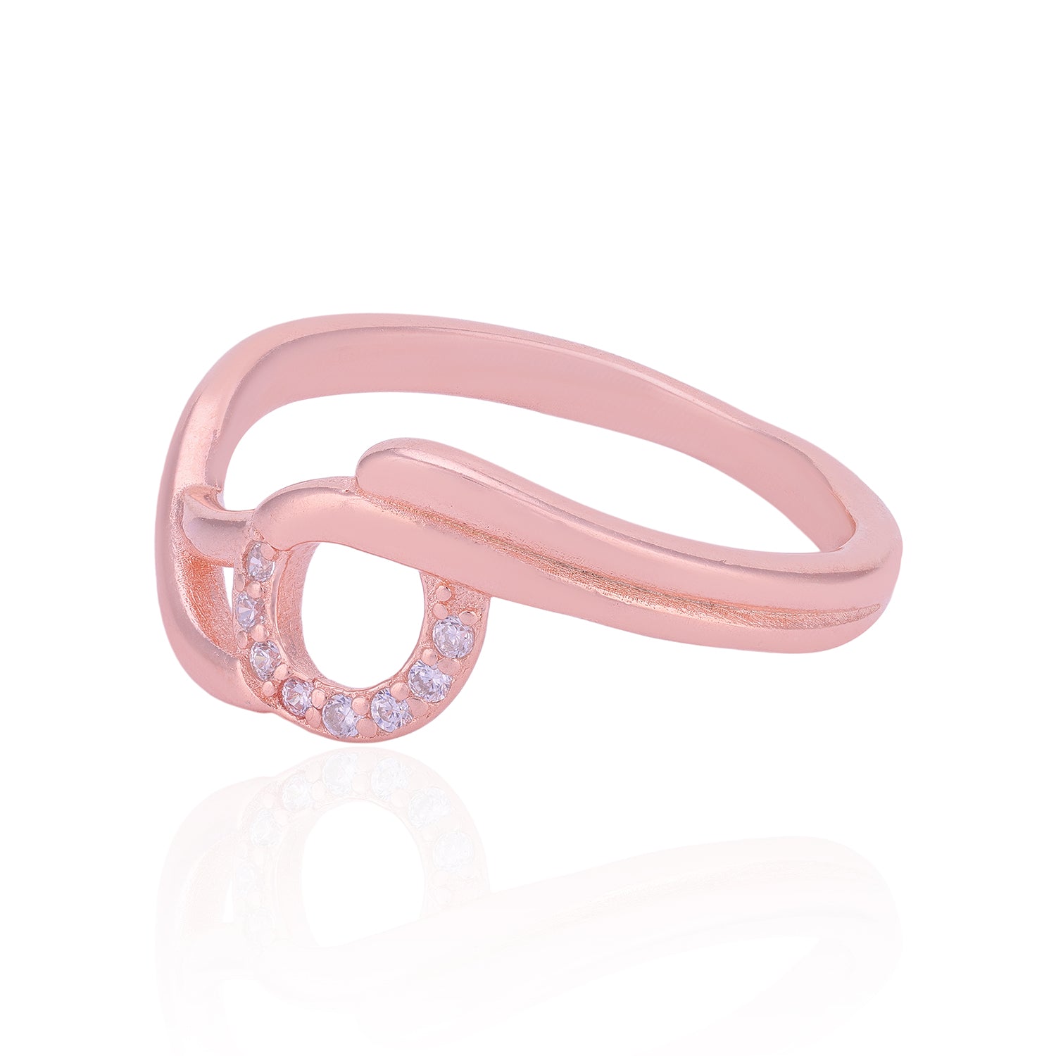 Interlace Sparkle 925 Sterling silver Rose Gold Ring for Women