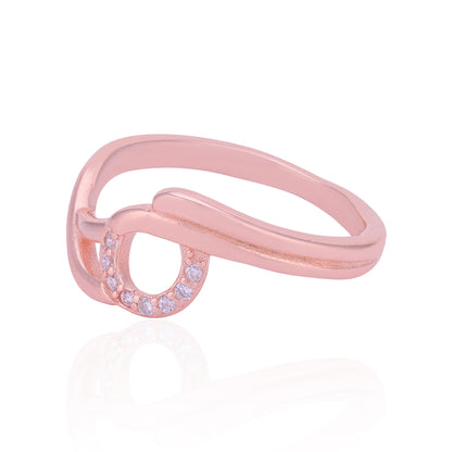 Interlace Sparkle 925 Sterling silver Rose Gold Ring for Women