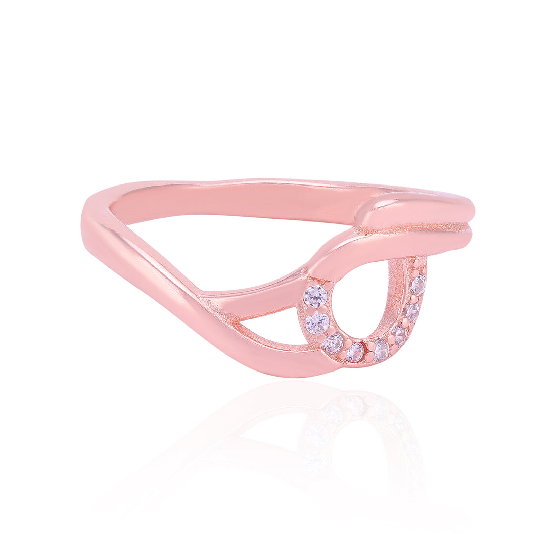 Interlace Sparkle 925 Sterling silver Rose Gold Ring for Women