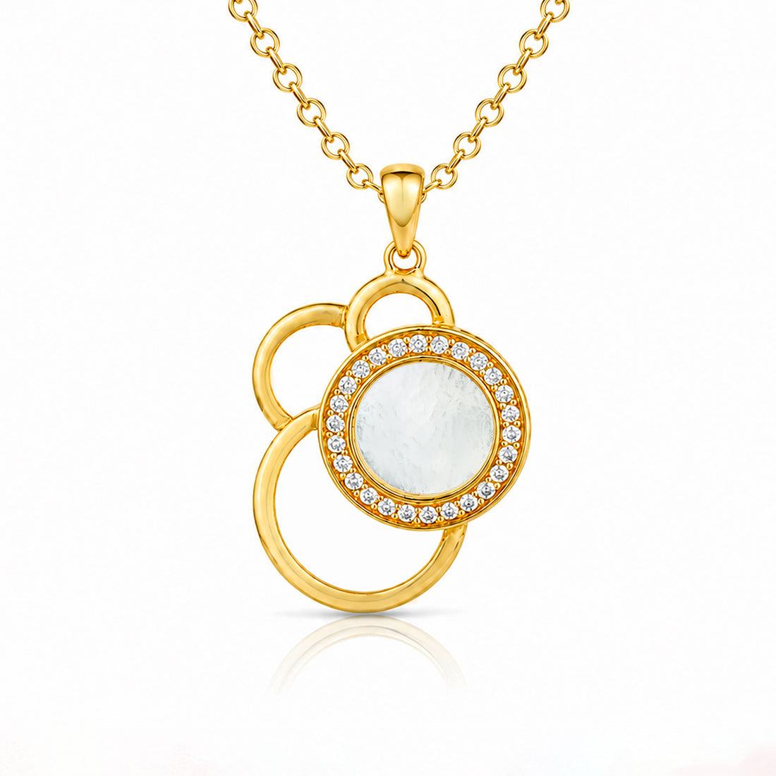 Interlinked Golden Harmony 925 Sterling Silver Pendant for women