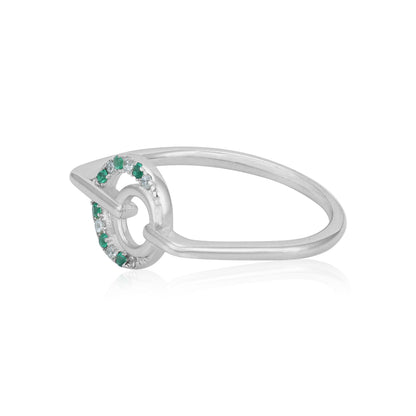 Interlocking Circle 925 Sterling Silver Ring for Women