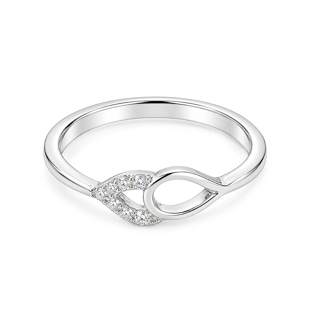 Interlocking Infinity Teardrop Sterling Silver Ring