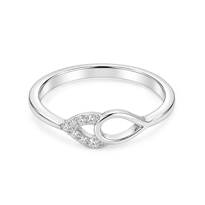 Interlocking Infinity Teardrop Sterling Silver Ring