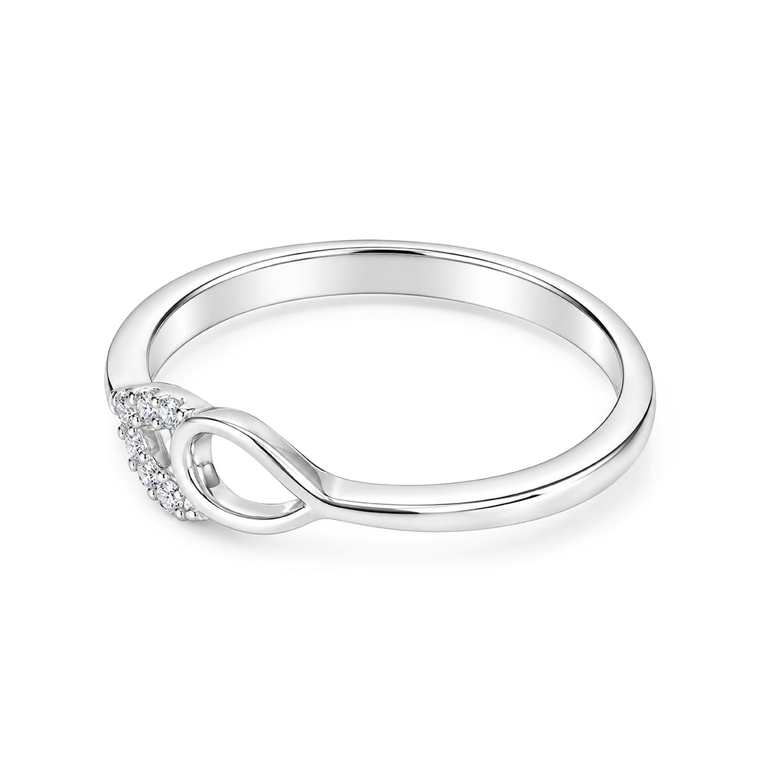 Interlocking Infinity Teardrop Sterling Silver Ring