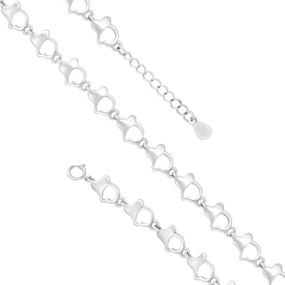 Intertwined Hearts 95 Rhodium Plated Dual Form Bracelets