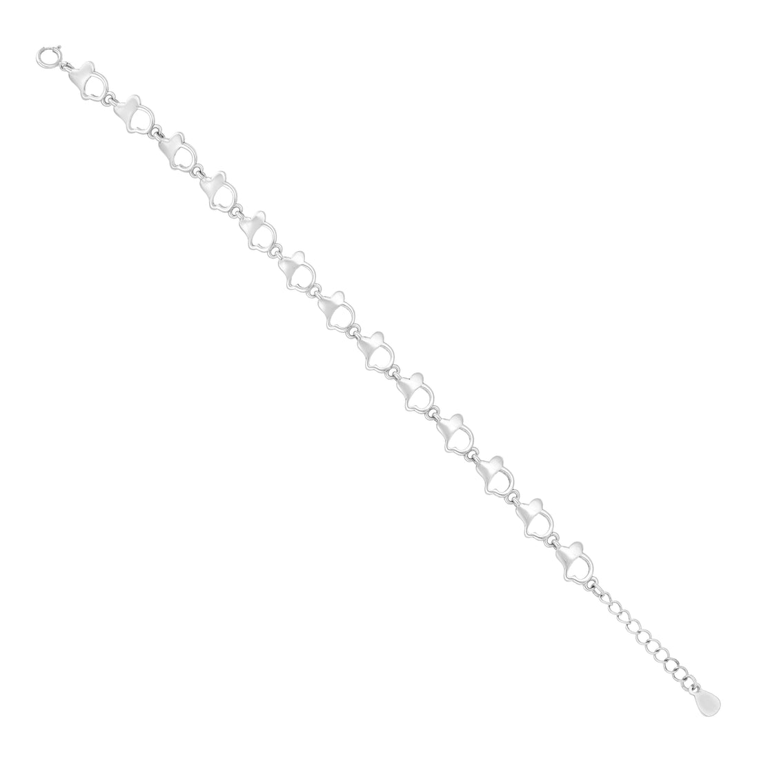Intertwined Hearts 95 Rhodium Plated Dual Form Bracelets