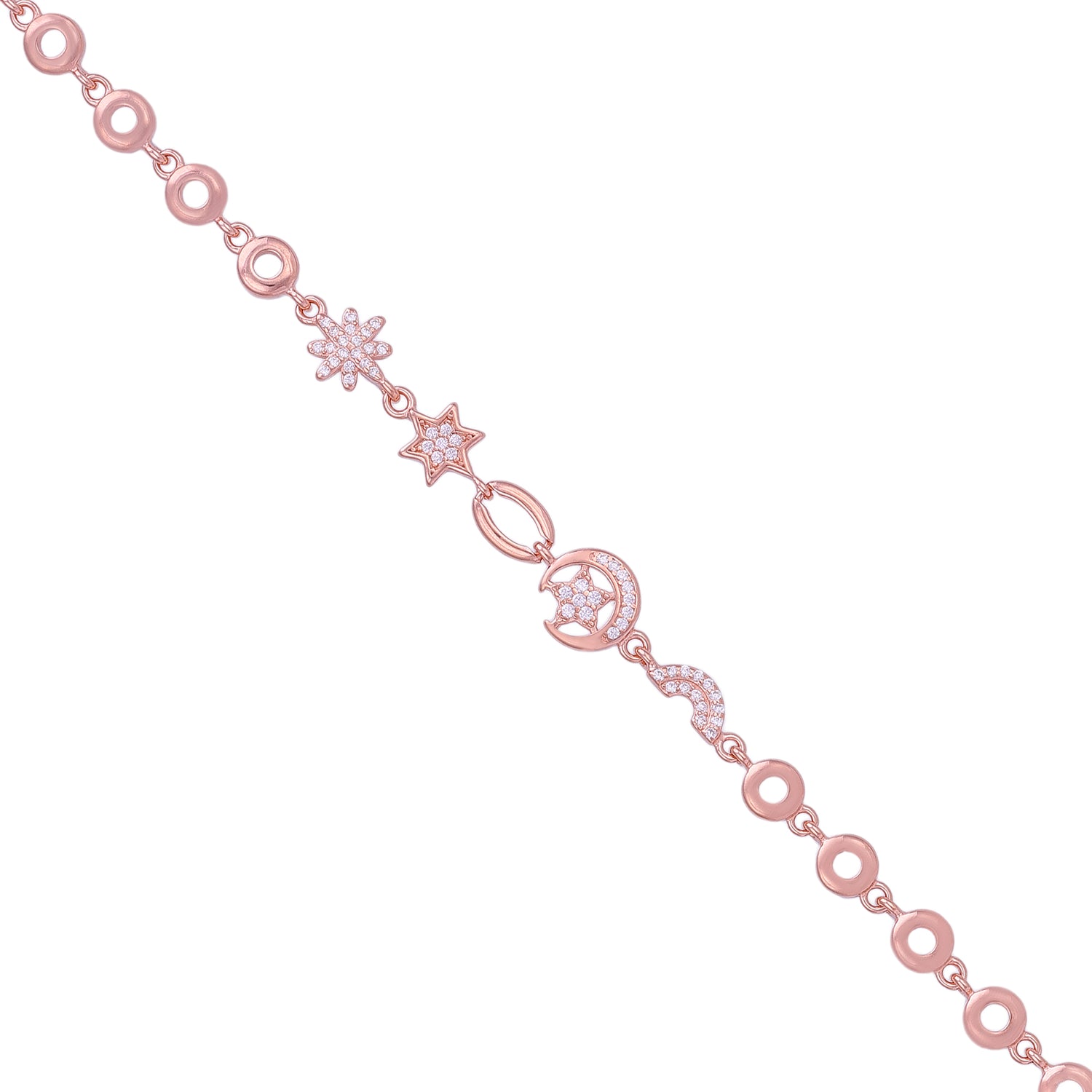 Intricate Floral Link 925 Sterling Silver Star bracelet for women