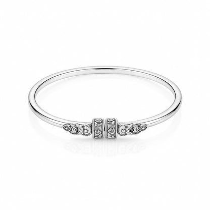 Intricate Motif Cuff Sterling Silver Kada