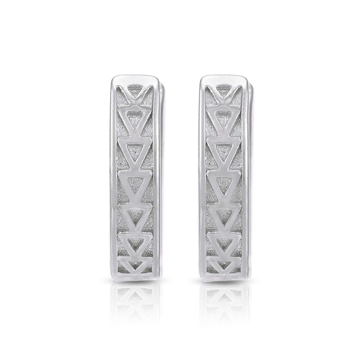 Intricate Triangle 925 Sterling Silver Hoop Earring for Women