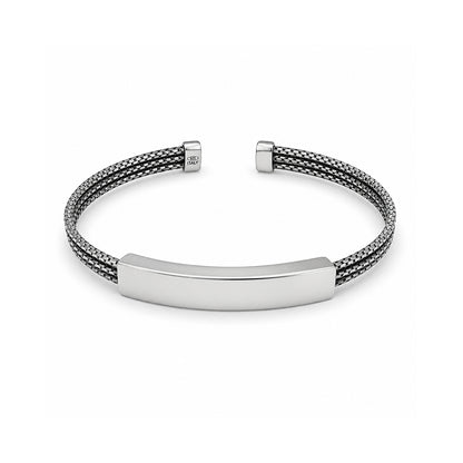 Italian Silver Multi Strand Mesh Cuff Bracelet