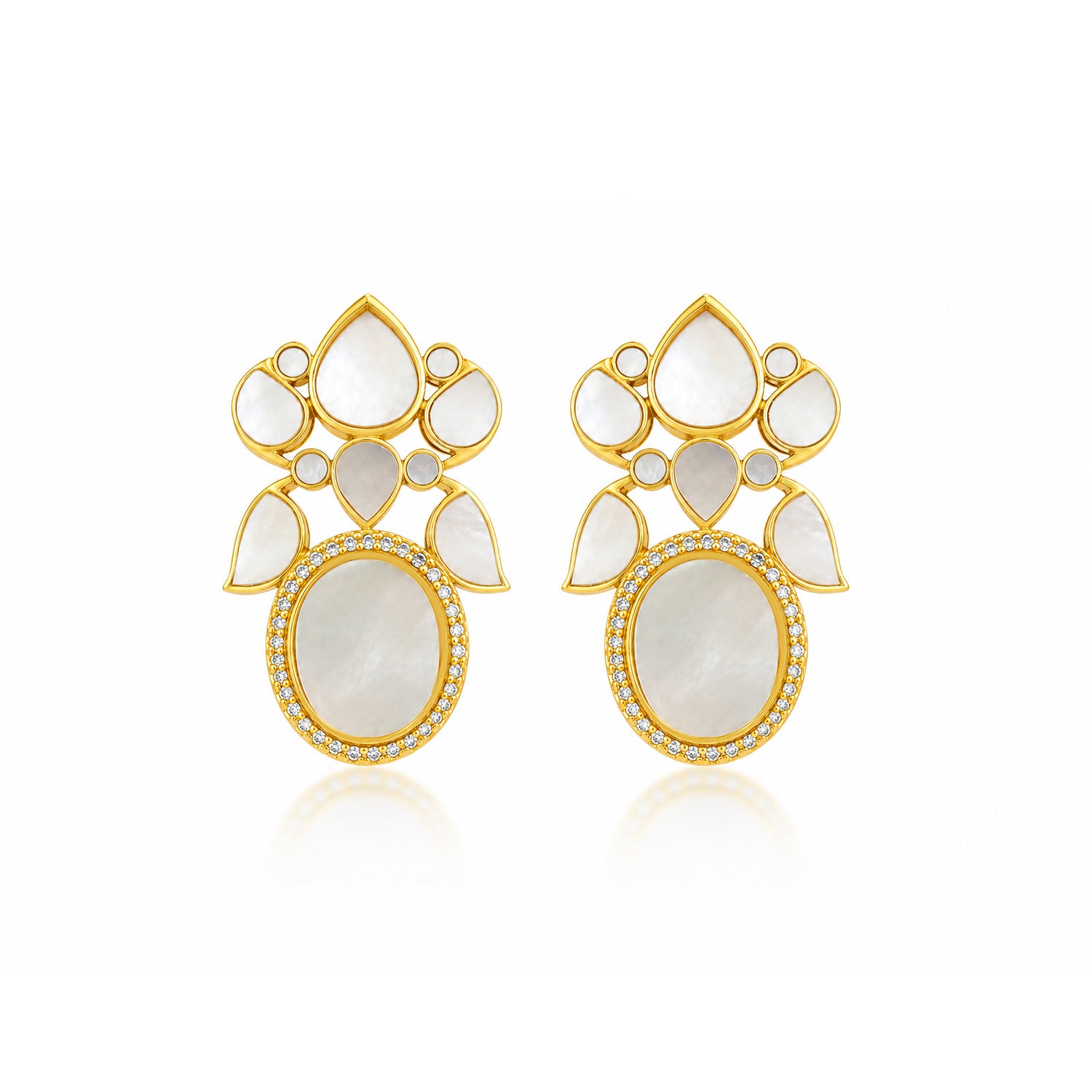 Ivory Lotus 925 Sterling Silver Floral Drop Earrings