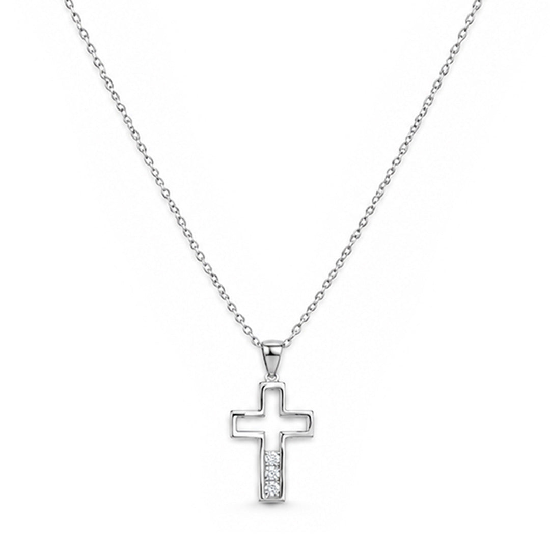 Jesus Cross Sterling Silver Chain Pendant
