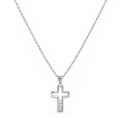 Jesus Cross Sterling Silver Chain Pendant