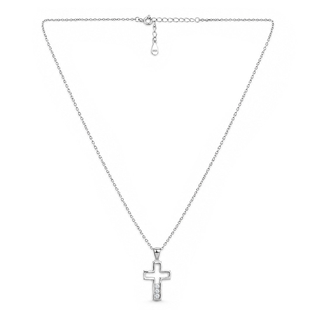 Jesus Cross Sterling Silver Chain Pendant