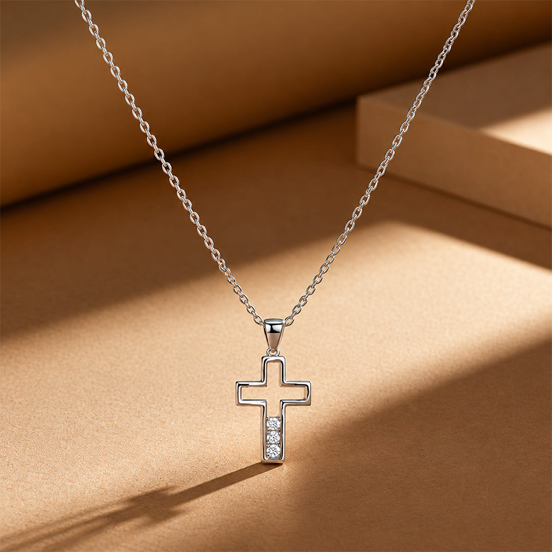 Jesus Cross Sterling Silver Chain Pendant
