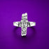 Jesus Face Cross Sterling Silver Ring