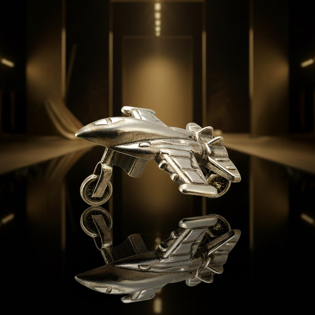 Jet 925 Sterling Silver miniature