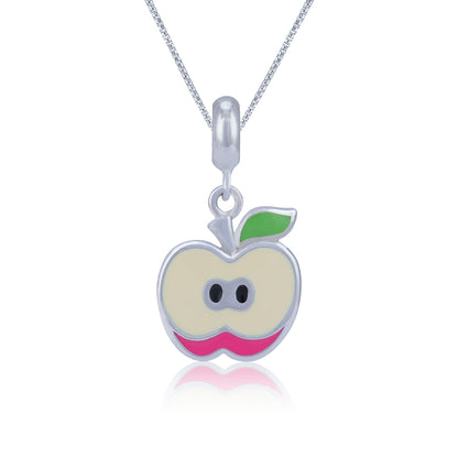 Juicy Glow 925 Sterling Silver Red Apple Pendant