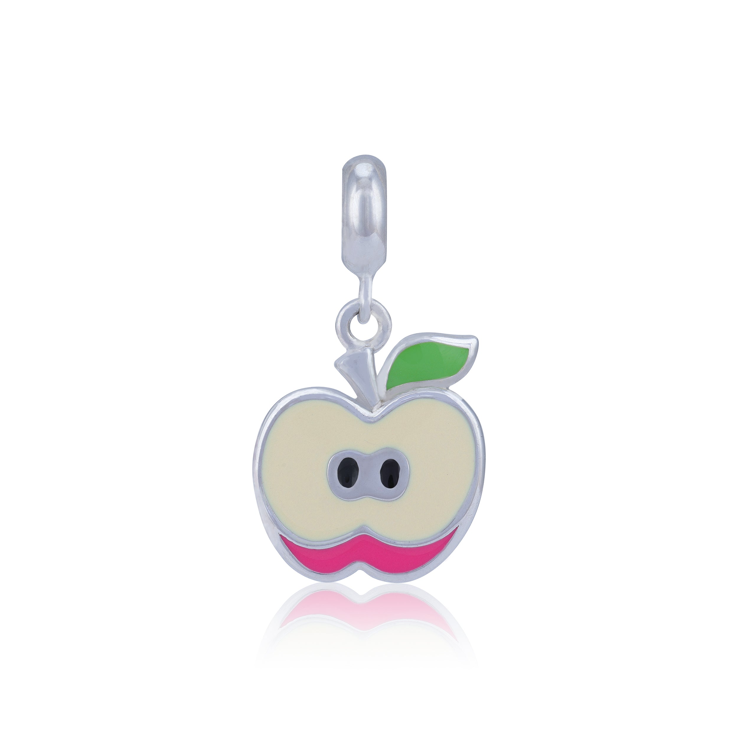 Juicy Glow 925 Sterling Silver Red Apple Pendant