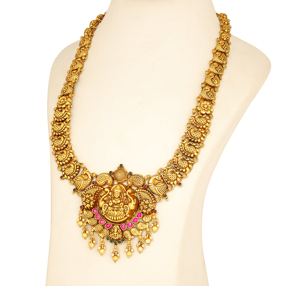 Lakshmi Peacock 925 Sterling Silver Haram for women