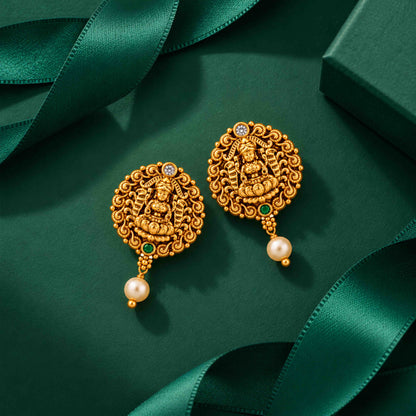 Lakshmi Antique Pearl Drop Sterling Silver Earring