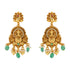 Lakshmi Nagas Peacock Infused 925 Gold Plated Green Pearls Drop Earrings