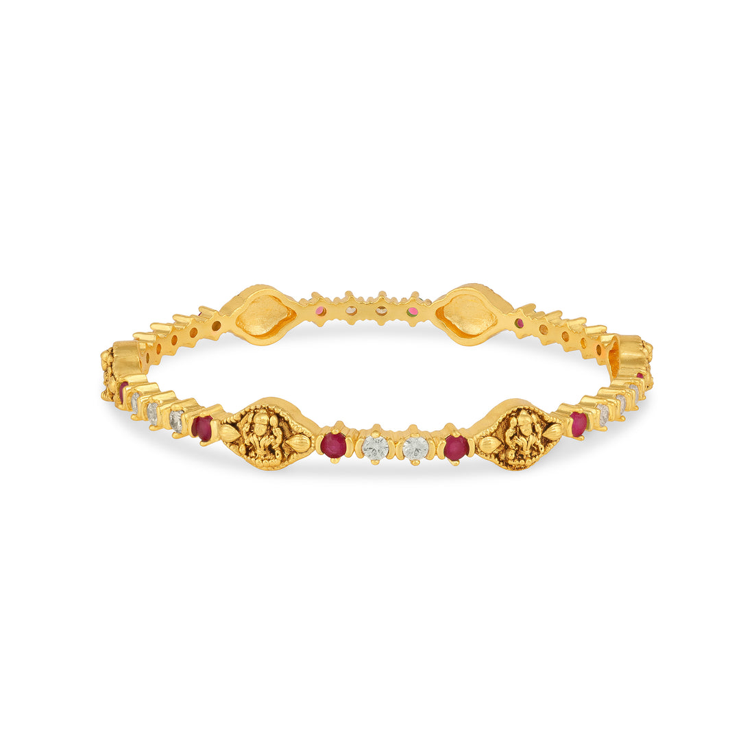 Lakshmi Ruby Aura 925 Sterling Silver Bangle for Women