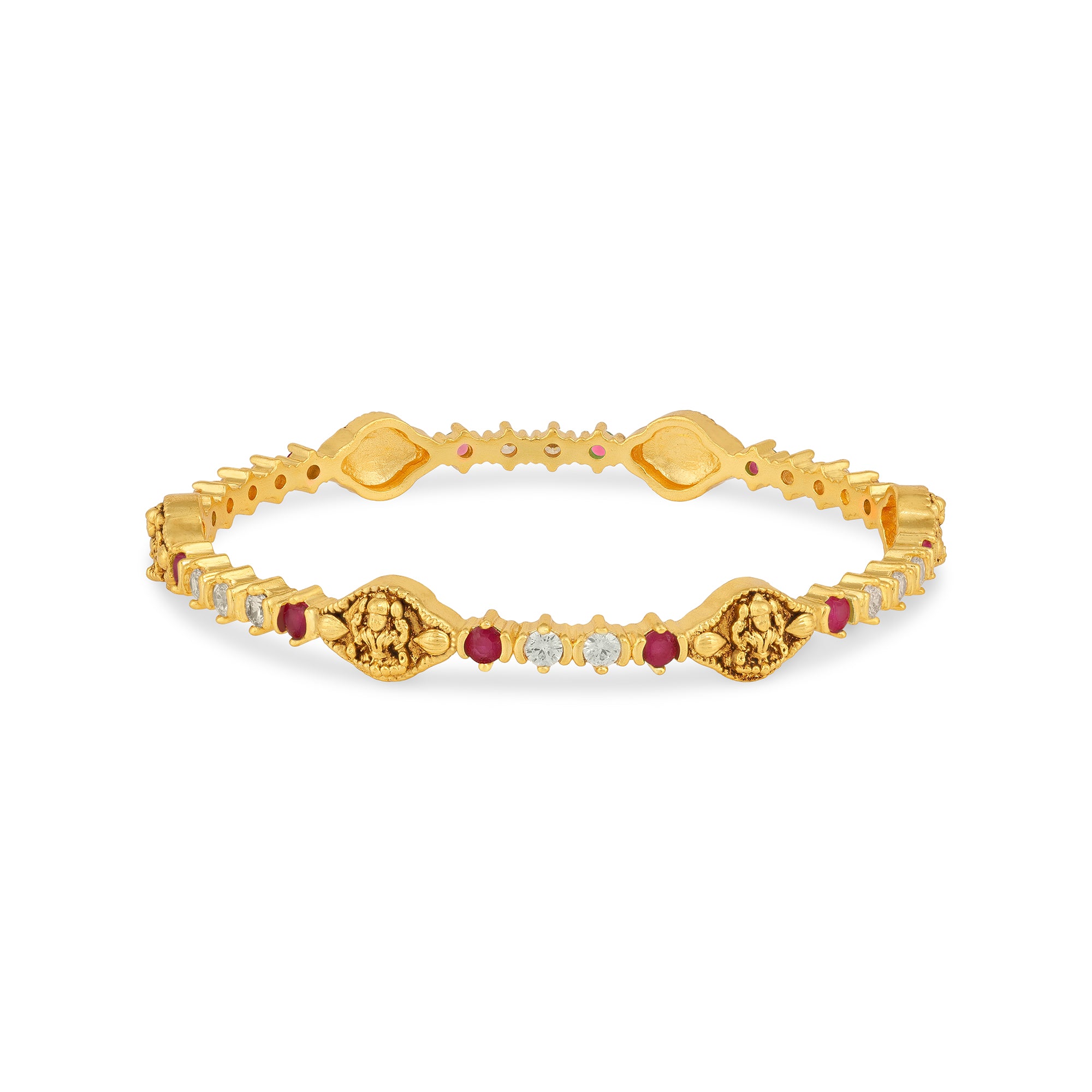 Lakshmi Ruby Aura 925 Sterling Silver Bangle for Women