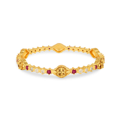 Lakshmi Ruby Aura 925 Sterling Silver Bangle for Women