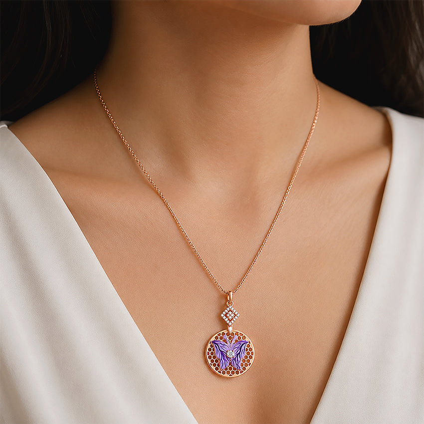 Lavender Blossom Grace 925 Sterling Silver Pendant