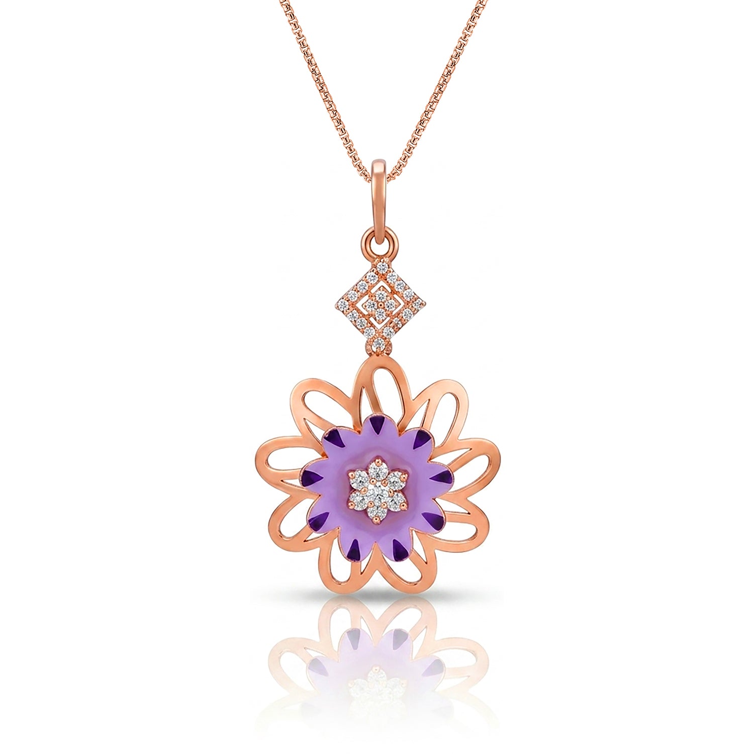 Lavender Blossom Grace 925 Sterling Silver Pendant