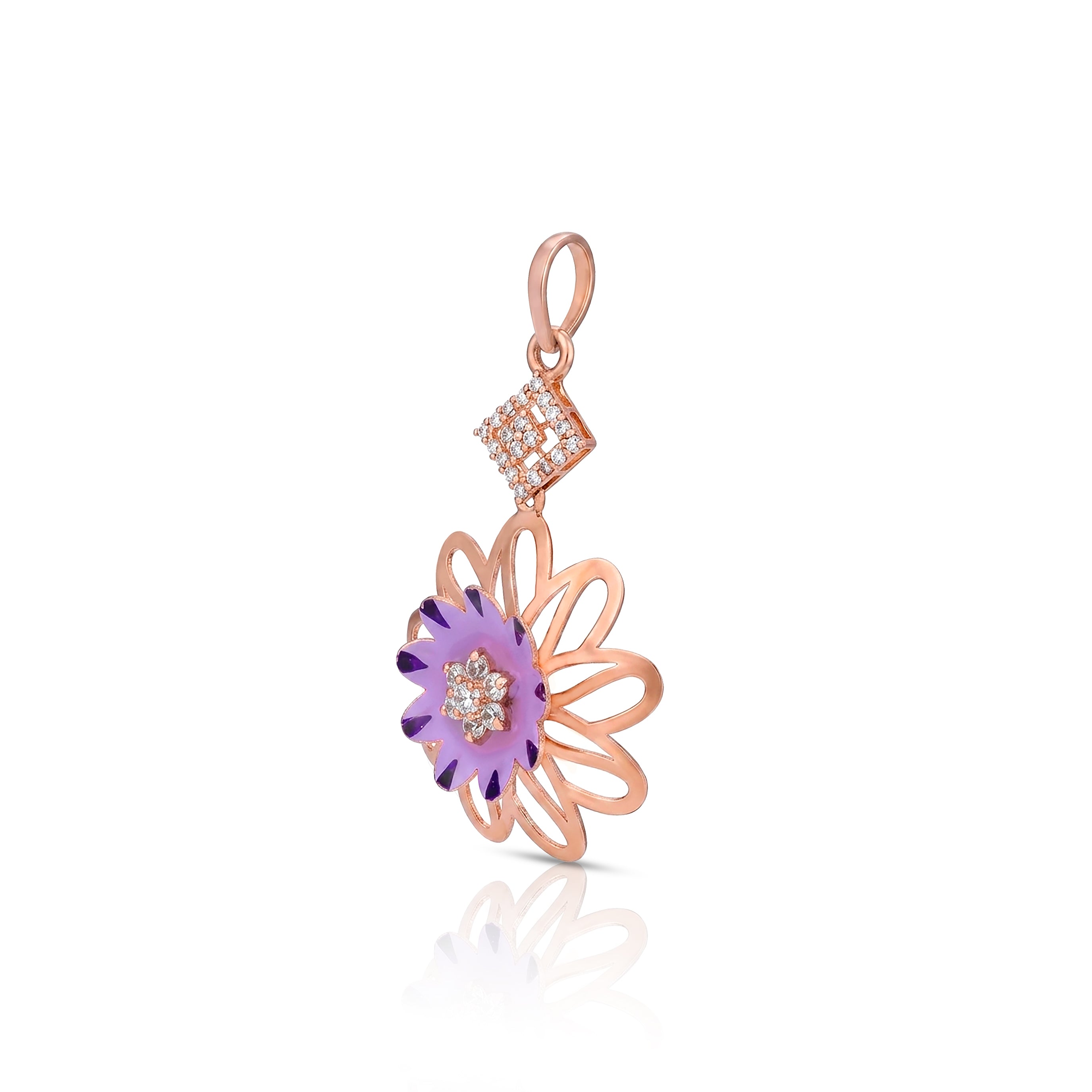 Lavender Blossom Grace 925 Sterling Silver Pendant