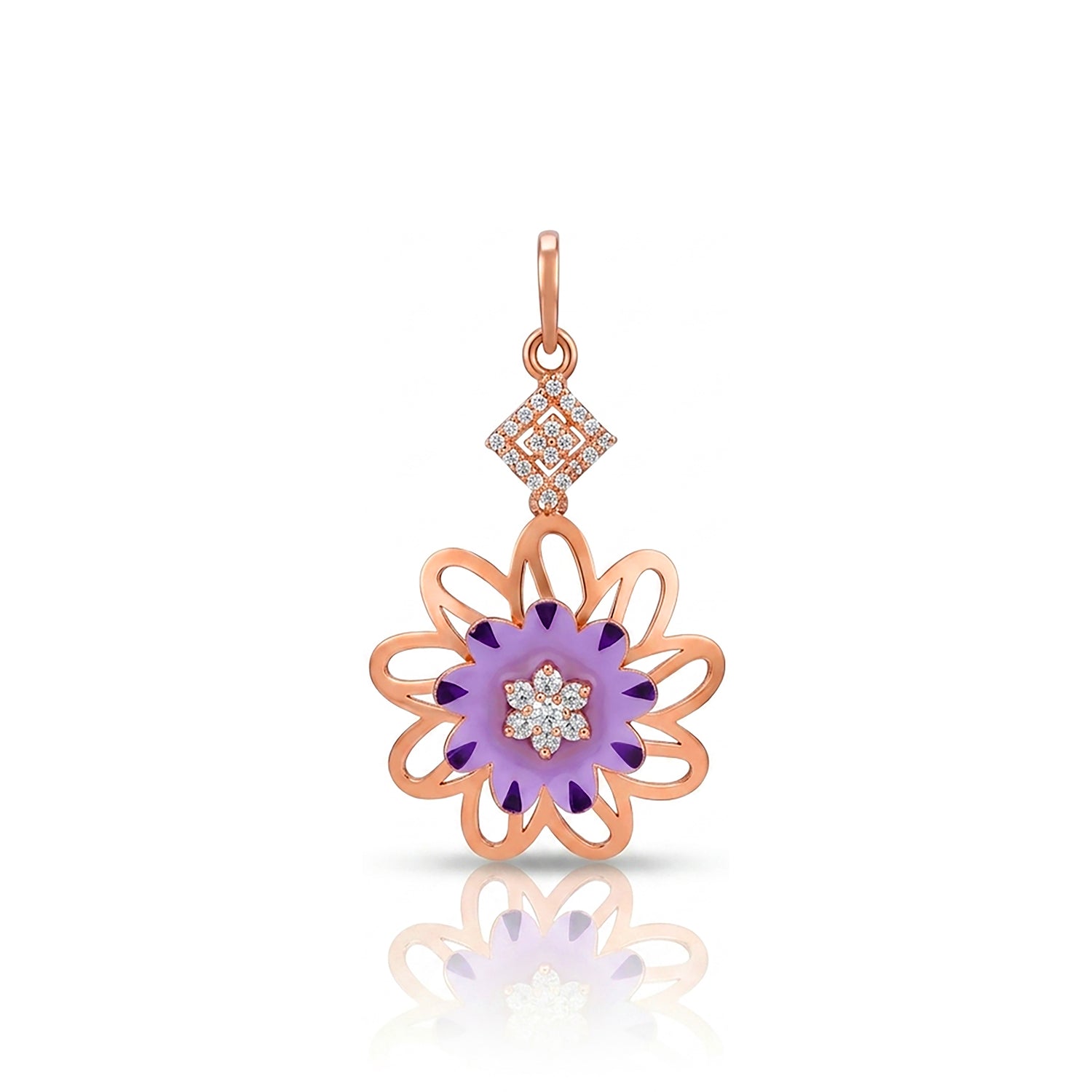 Lavender Blossom Grace 925 Sterling Silver Pendant